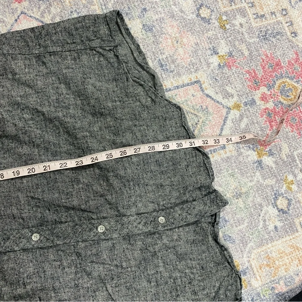 True Religion Mens‎ 3XL Gray 100% Linen Button Down Shirt Top